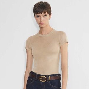 NWT Aritzia Wilfred Infused Top Sz S - Gold Semi Sheer